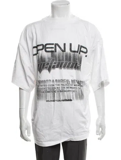 Pre-owned Rivington Roi Rebis Graphic Print Crew Neck T-shirt In White