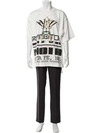 Pre-owned Rivington Roi Rebis Graphic Print Crew Neck T-shirt In White