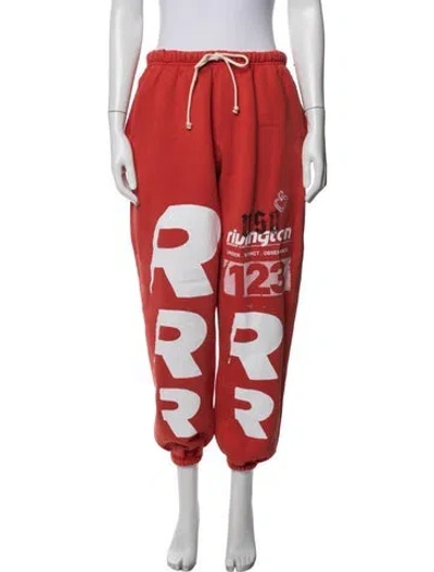Pre-owned Rivington Roi Rebis Graphic Print Sweatpants In Red