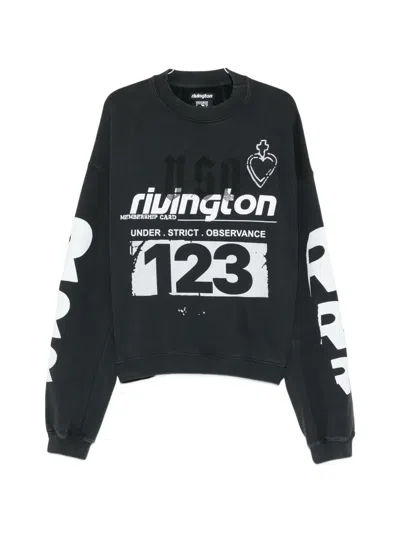 Rivington Roi Rebis Graphic-print Logo-sleeve Sweatshirt In Black
