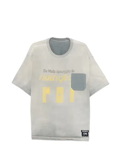 Rivington Roi Rebis Graphic-print Pocket-detail Cotton T-shirt In Gray