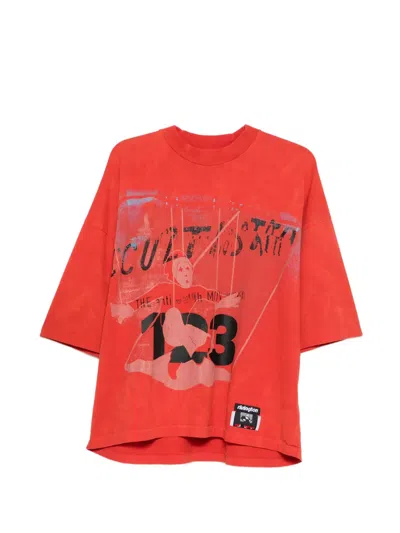Rivington Roi Rebis Left Out Graphic-print Oversized T-shirt In Orange