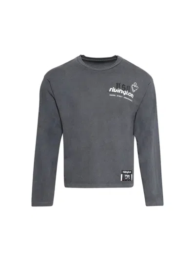 Rivington Roi Rebis Membership Uso Graphic-print Long-sleeved T-shirt In Gray