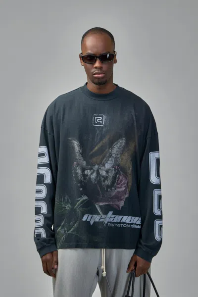 Rivington Roi Rebis Metamoth Vintage Long Sleeve Tee In Black