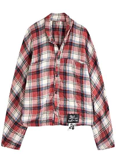 Rivington Roi Rebis Nazarene Checked Cotton-blend Shirt In Red