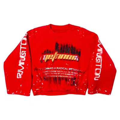 Rivington Roi Rebis Radical Paper Rose Crewneck In Red