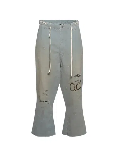 Rivington Roi Rebis Raw He Distressed Studded Jeans In Gray