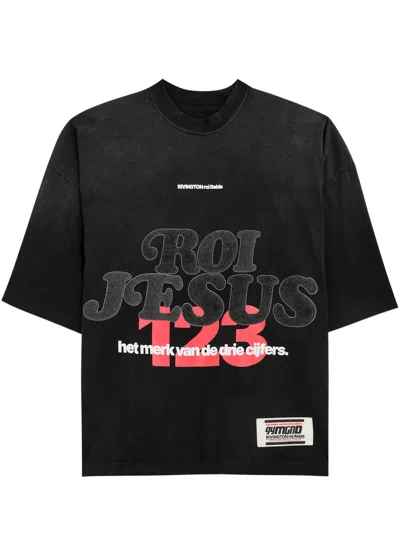 Rivington Roi Rebis Roi Jesus Printed Cotton T-shirt In Black