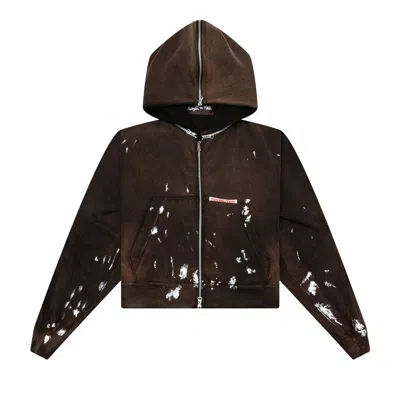 Pre-owned Rivington Roi Rebis Rose Zip Hoodie 'welder Brown' | Men's Size S
