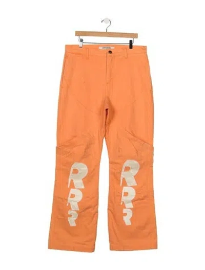 Pre-owned Rivington Roi Rebis Straight-leg Jeans In Orange
