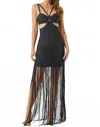 Rivir Amelia Bandage Fringe Dress With Cutouts In Black In Black