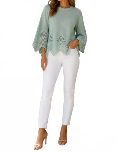 Rivir Bell Sleeve Knit Top In Sage In Multi