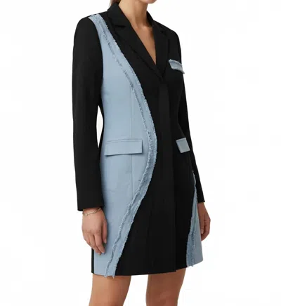 Rivir Bonnie Blazer Dress In Blue In Black