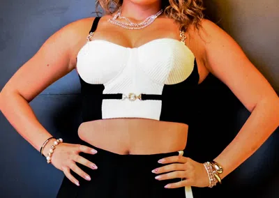 Rivir Brunch Day Bandage Crop Top In Black
