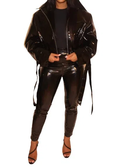 Rivir Ce Ce Patent Leather Jacket In Black