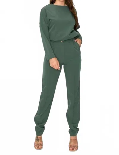 Rivir Crop Top And Pants Set In Olive In Green