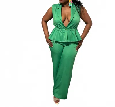 Rivir Ivy Pants Set In Kelly Green