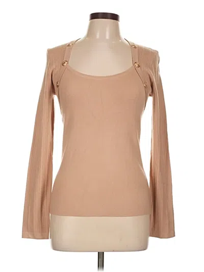 Pre-owned Rivir Long Sleeve Top Tan Tops