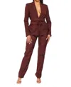 Rivir Solid Jacket And Pants Set In Brown In Brown