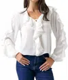 Rivir Sophia Woven Blouse With Ruffles In White