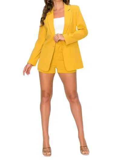 Rivir Suit Jacket & Shorts Set In Mustard In Yellow