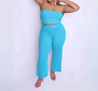 Rivir Trinity Pants Set In Aqua In Blue