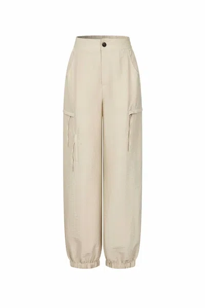 Rivir Women's Cargo Balloon Pants In Beige