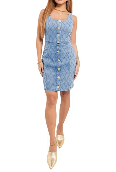 Rivir Women's Sleeveless Quilted Mini Dress In Denim Blue