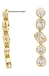 Rivka Friedman 18k Gold Clad Bezel Set Cz Linear Drop Earrings In Gold