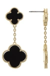 Rivka Friedman 18k Gold Clad Double Clover Drop Earrings In 18k Gold Clad