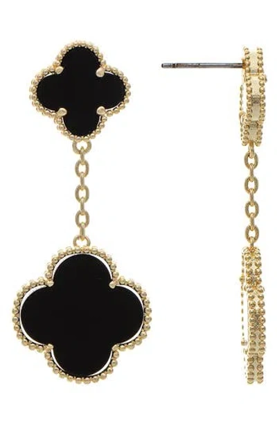 Rivka Friedman 18k Gold Clad Double Clover Drop Earrings