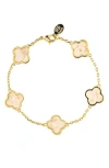 Rivka Friedman 18k Gold Plated Clover Station Bracelet In Gold