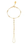 Rivka Friedman 18k Gold Plated Cubic Zirconia Hand Chain In Gold