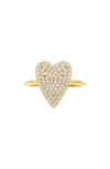 Rivka Friedman 18k Plated Cz Ring In 18k Gold Clad