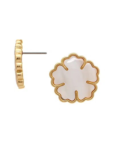 Rivka Friedman 18k Mother Of Pearl Stud Earrings In White