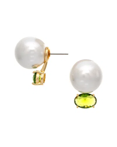 Rivka Friedman 18k Pearl Cz Statement Earrings In Gold
