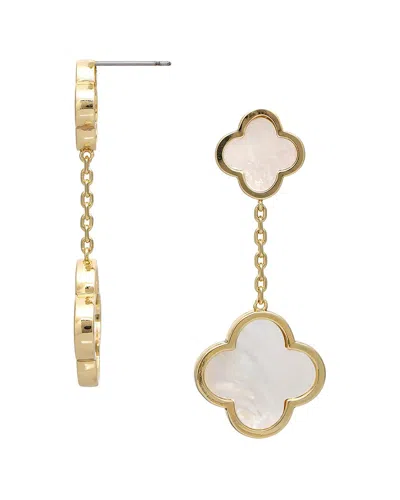 Rivka Friedman 18k Plated 14mm 20mm Pearl Dangle Earrings In Gold