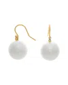 Rivka Friedman 18k Plated 16mm Pearl Cz Earrings In Brown