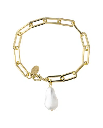 Rivka Friedman 18k Plated 20mm Pearl Stackable Bracelet In Gold