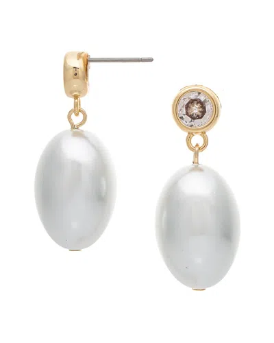 Rivka Friedman 18k Plated 5mm Pearl Cz Earrings In Transparent