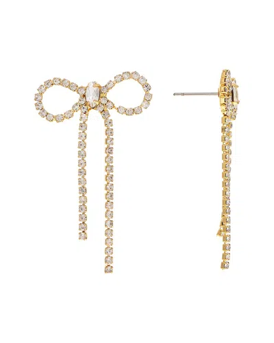 Rivka Friedman 18k Plated Cz Bow Earrings In Gold