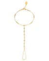 Rivka Friedman 18k Gold Plated Cubic Zirconia Hand Chain In Brown