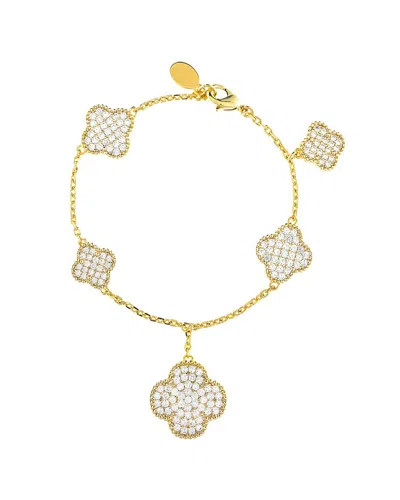 RIVKA FRIEDMAN RIVKA FRIEDMAN 18K PLATED CZ CLOVER BRACELET