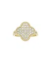 Rivka Friedman 18k Plated Cz Clover Ring