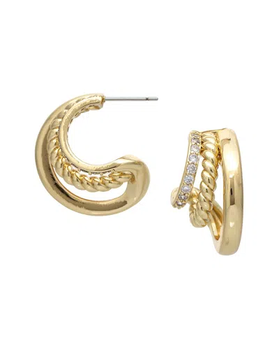 Rivka Friedman 18k Plated Cz Dangle Earrings In Transparent