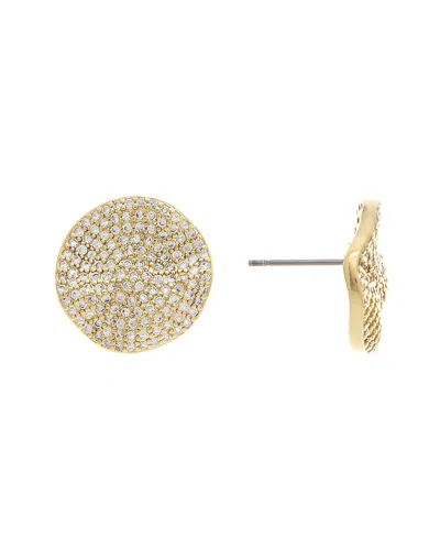 Rivka Friedman 18k Plated Cz Disc Earrings In Gold