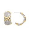 Rivka Friedman 18k Plated  Cz Earrings In Metallic
