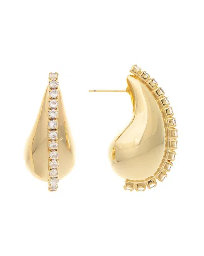 Rivka Friedman 18k Plated Cz Earrings In 18k Gold Clad