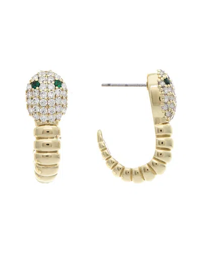 Rivka Friedman 18k Plated Cz Huggie Earrings In Gold