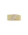 Rivka Friedman 18k Plated Cz Millwork Ring